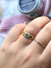 15k Victorian Sapphire w/ Seed Pearl Ring