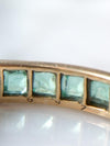 14k Art Deco Table Cut Natural Emerald Eternity Band