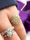 14k Vintage 1.00cttw Diamond Monogram Ring