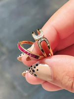 18k Vintage Diamond & Ruby Ring