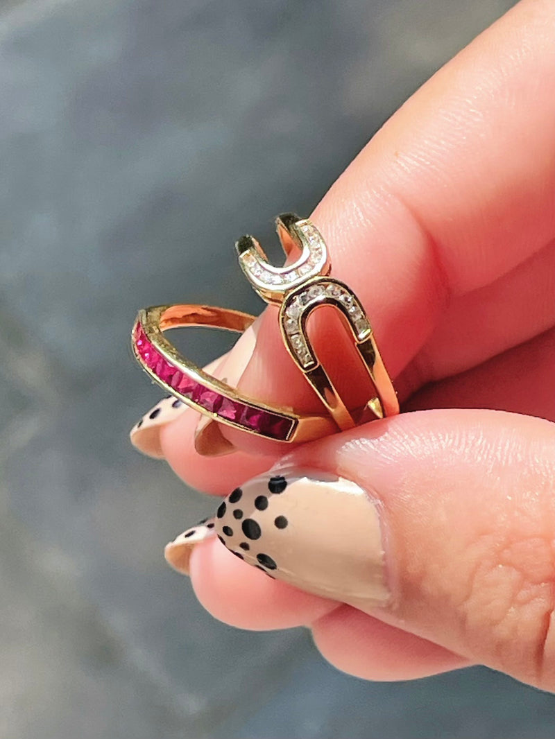 18k Vintage Diamond & Ruby Ring