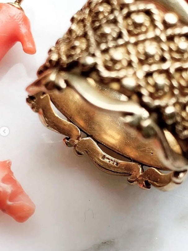 14k Vintage Etruscan Revival Band
