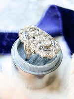Platinum & 14K Art Deco 1.39cttw Diamond & Sapphire Ring