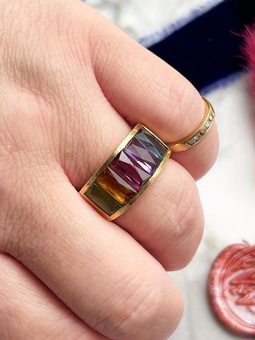 18k Vintage Multi-Gemstone Ring