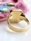 18k Designer Gold Cloisonné Enamel Ring