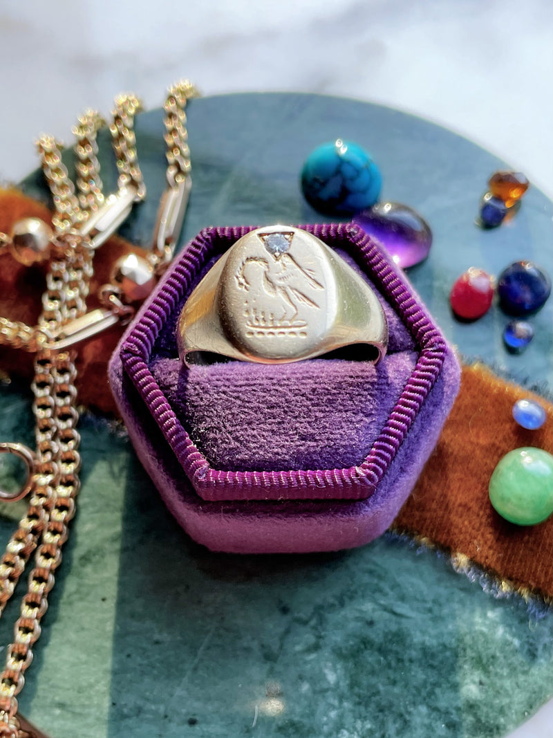 10k Victorian Phoenix Intaglio Signet Ring – Tigerlilys LLC