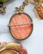 14k Victorian Carved Coral Cameo Brooch