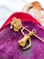 14k Victorian Diamond Hippodrake Stickpin