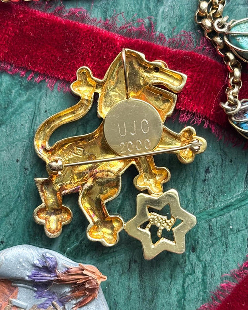 14k Ruby & Diamond Lion Pendant