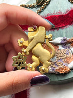 14k Ruby & Diamond Lion Pendant