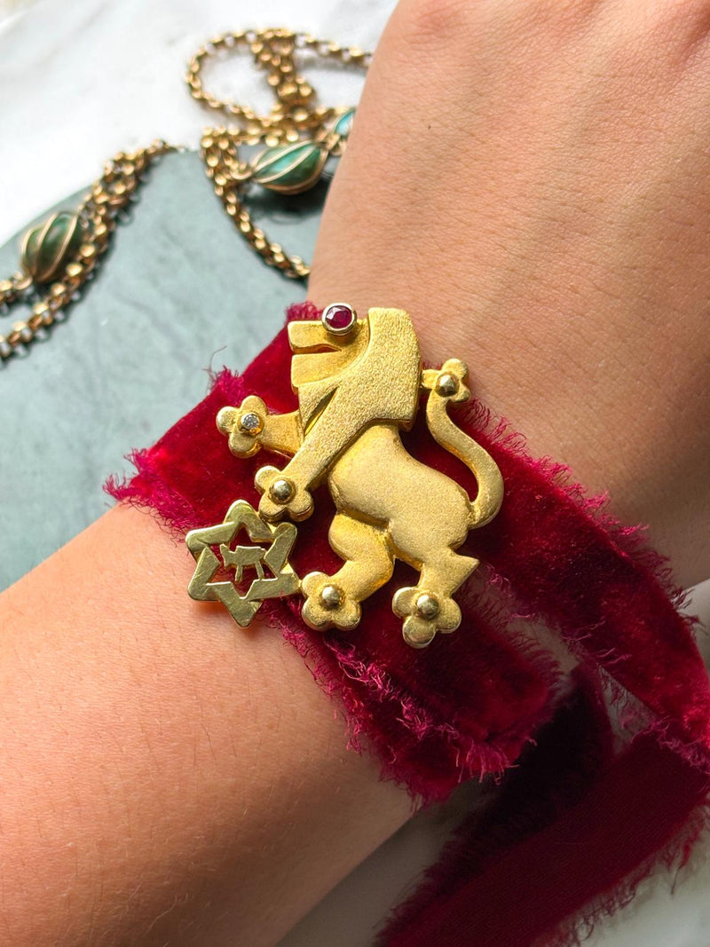 14k Ruby & Diamond Lion Pendant