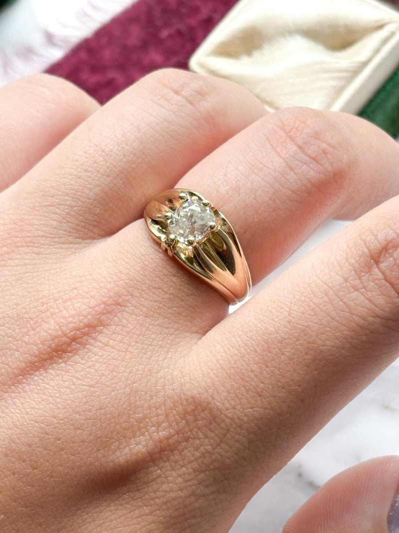 14k 1.30ct Old Mine Cut Diamond Ring