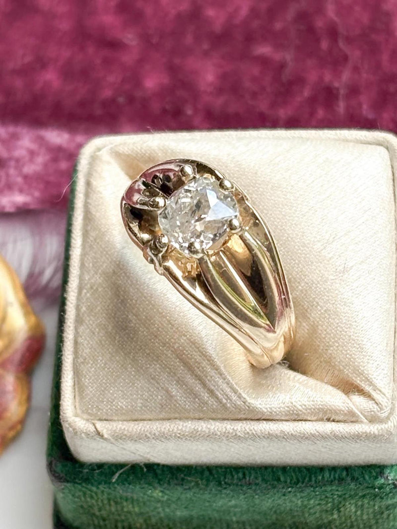 14k 1.30ct Old Mine Cut Diamond Ring