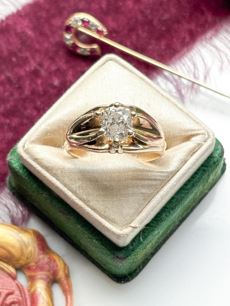 14k 1.30ct Old Mine Cut Diamond Ring