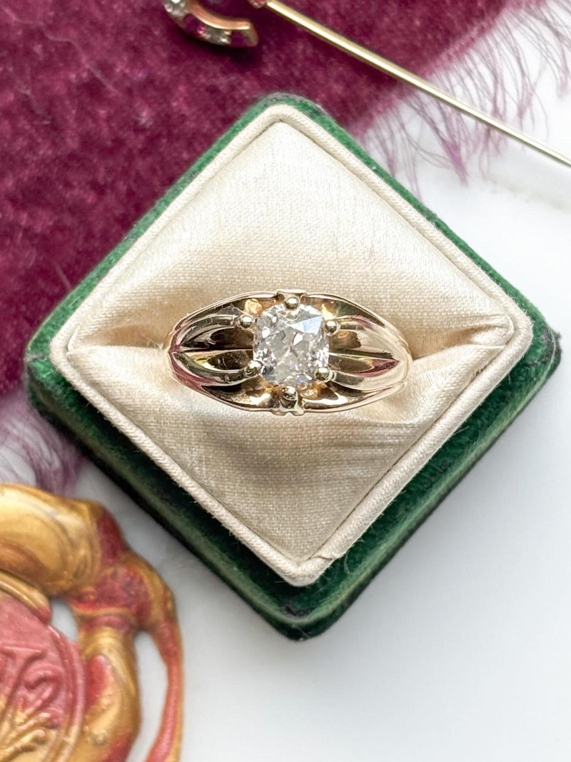 14k 1.30ct Old Mine Cut Diamond Ring
