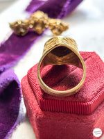 18k Vintage Black Opal Ring