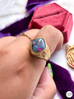18k Vintage Black Opal Ring