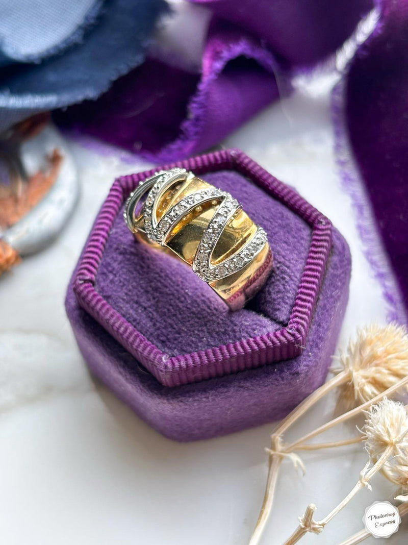 14k 0.25cttw Diamond Cigar Band