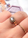 9k Victorian Moonstone Heart & Seed Pearl Ring