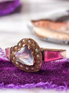 9k Victorian Moonstone Heart & Seed Pearl Ring