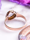 9k Victorian Moonstone Heart & Seed Pearl Ring