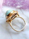 14k Vintage Natural Turquoise Cabochon Ring