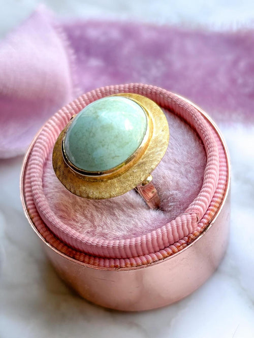 14k Vintage Natural Turquoise Cabochon Ring