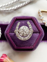 14k Art Deco 0.79cttw Diamond Horseshoe Ring