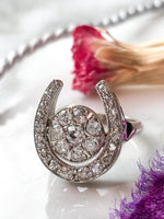 14k Art Deco 0.79cttw Diamond Horseshoe Ring