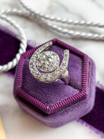 14k Art Deco 0.79cttw Diamond Horseshoe Ring