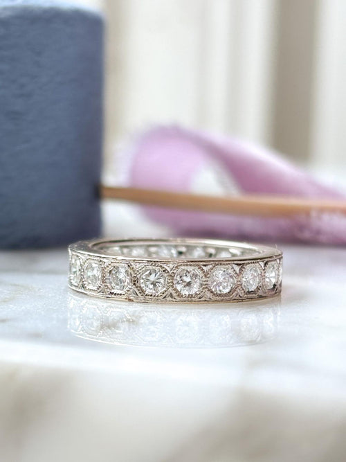 18k Vintage 2.00cttw Eternity Band