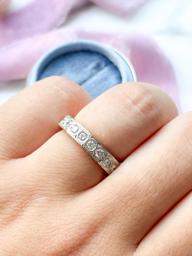 18k Vintage 2.00cttw Eternity Band