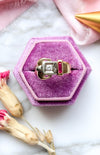 14k Vintage Ruby & 0.30ct Diamond Buckle Ring