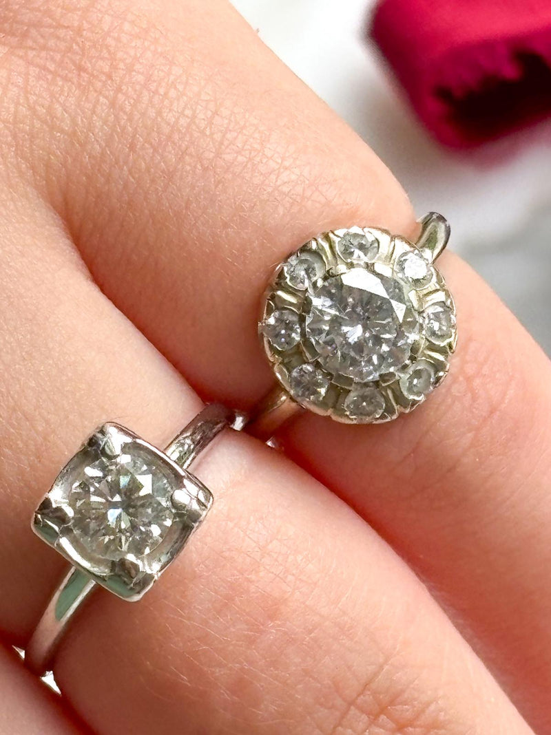 14k Vintage 1.24cttw Transitional Cut Diamond Ring