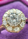 14k Vintage 1.24cttw Transitional Cut Diamond Ring