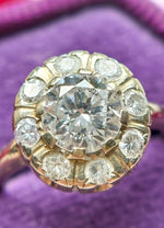 14k Vintage 1.24cttw Transitional Cut Diamond Ring