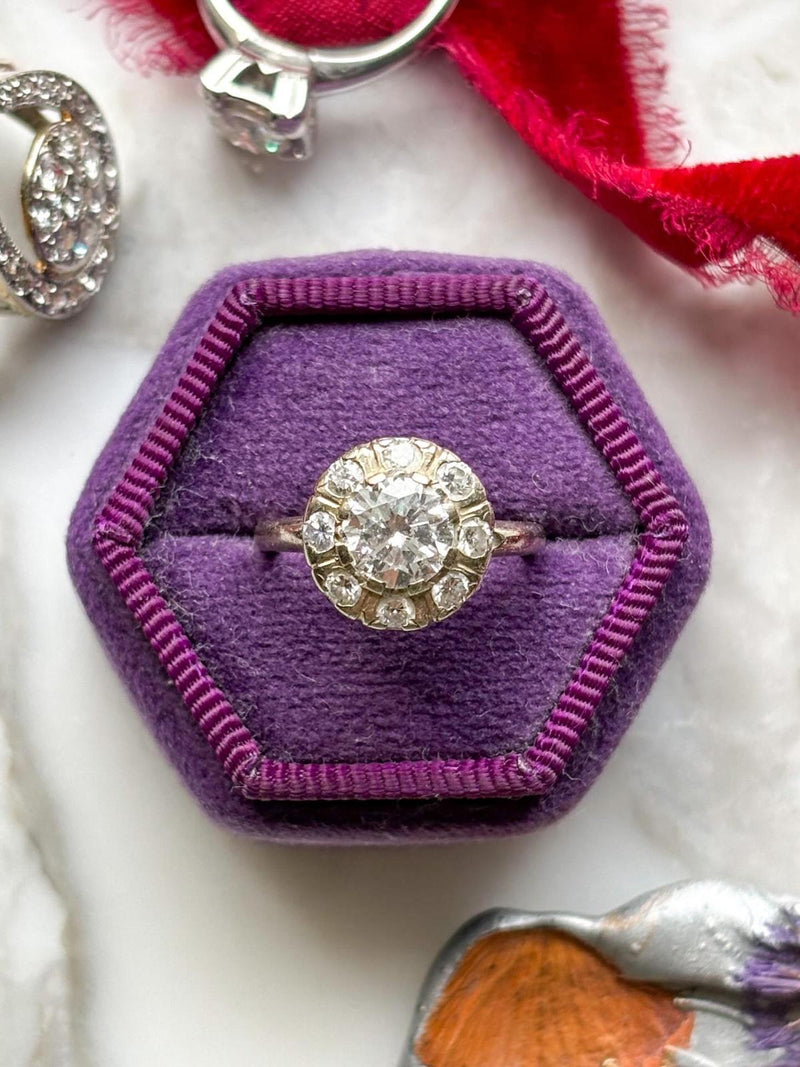 14k Vintage 1.24cttw Transitional Cut Diamond Ring