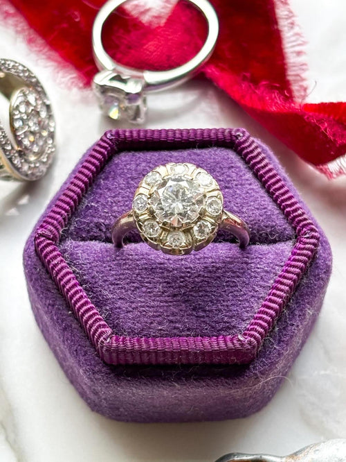 14k Vintage 1.24cttw Transitional Cut Diamond Ring