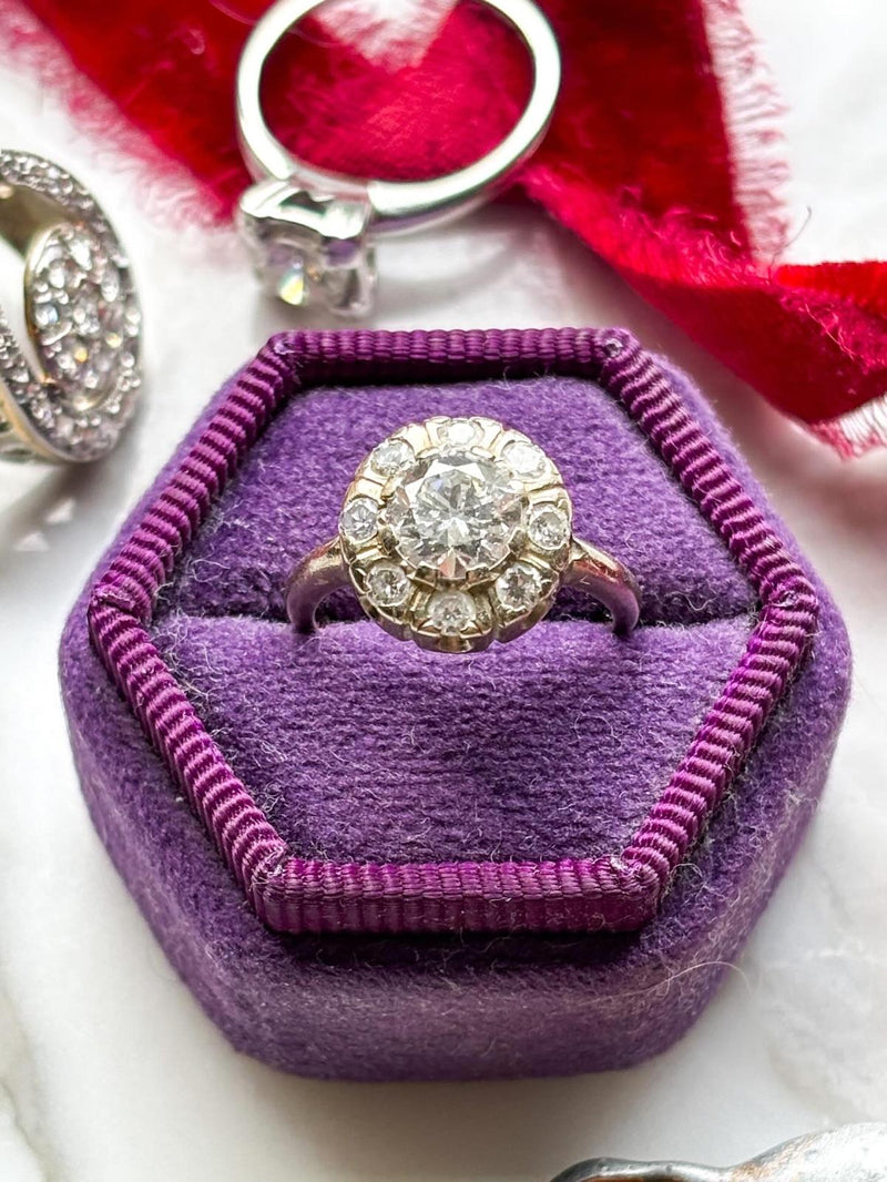14k Vintage 1.24cttw Transitional Cut Diamond Ring
