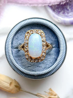 18k Victorian 3.4ct Opal & Diamond Ring
