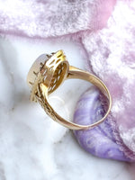 18k Victorian 3.4ct Opal & Diamond Ring
