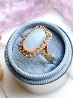 18k Victorian 3.4ct Opal & Diamond Ring