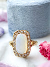 18k Victorian 3.4ct Opal & Diamond Ring