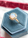 14k Vintage Opal with 0.15cttw Diamond Halo Ring