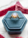 14k Vintage Opal with 0.15cttw Diamond Halo Ring