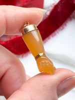 10k Vintage Carnelian Figa Pendant