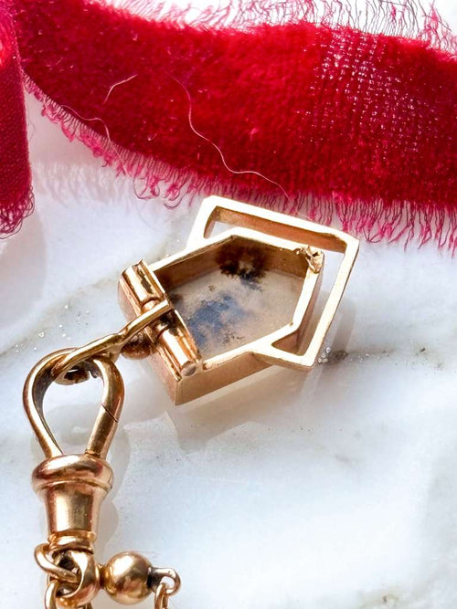 14k Victorian Dendritic Agate Pendant