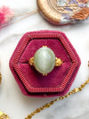 24k Vintage Cat's Eye Jade Cabochon Ring