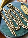 14k 8mm Reversible Curb Link Chain
