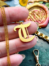 22k Vintage Letter "T" Pendant